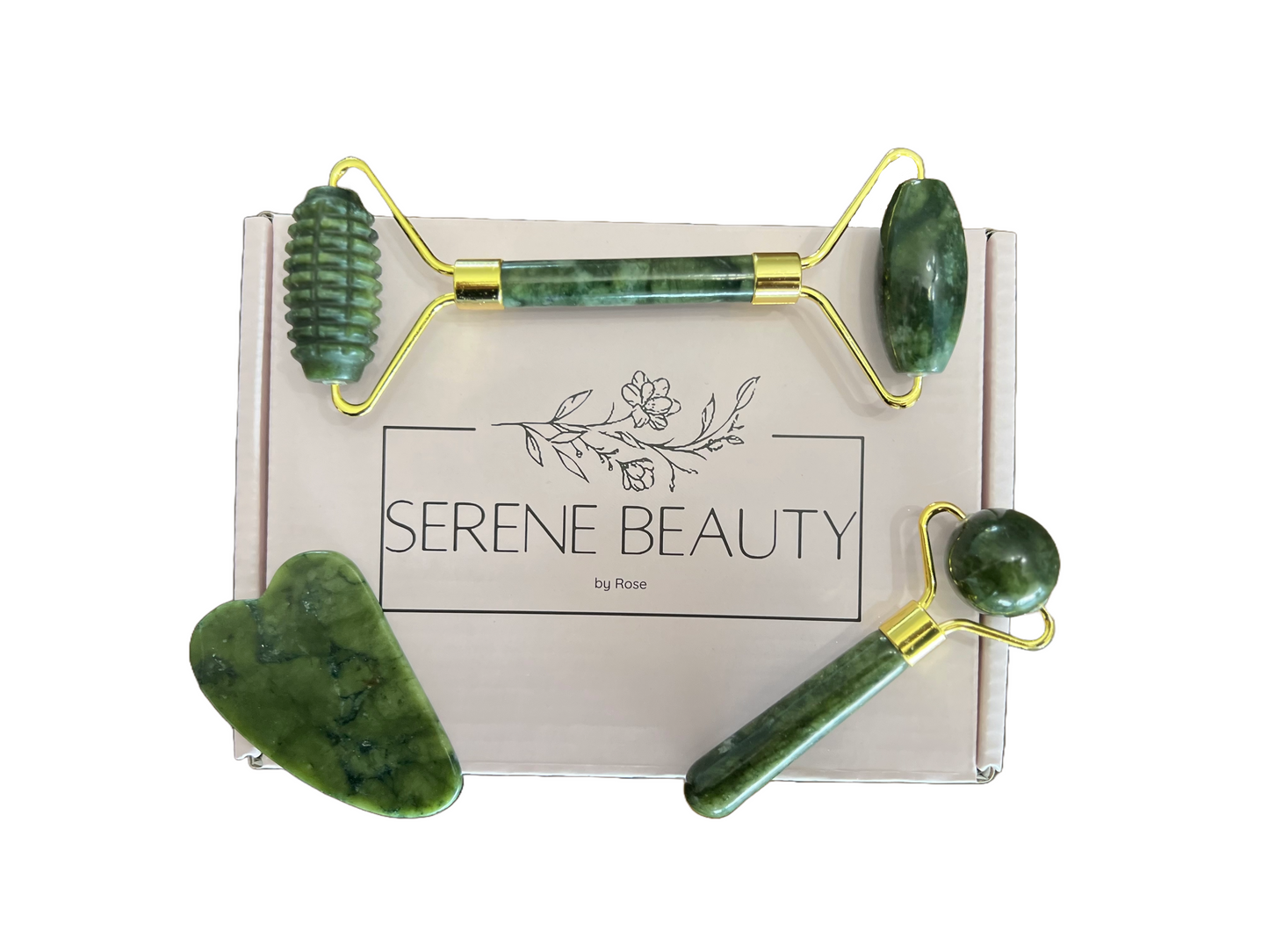 Natural 3-in-1 Gua Sha and Jade Roller Facial Set for Men and Women